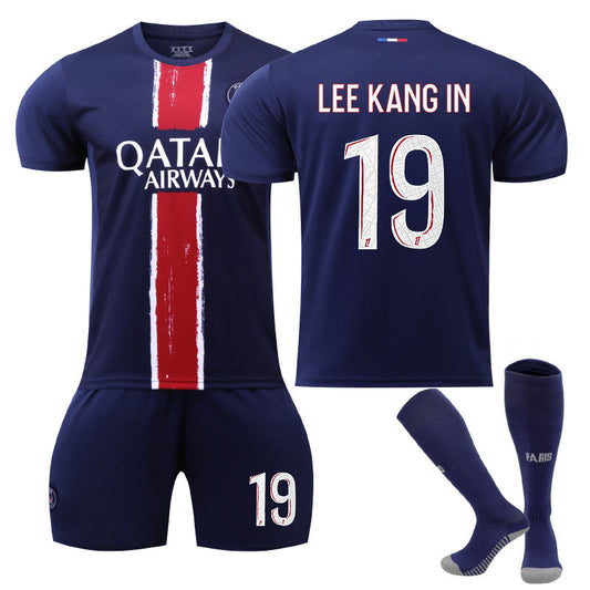 UONNO Paris Home LEE KANG IN #19 Soccer Jersey for Kids Adult 3 Pcs Outfits