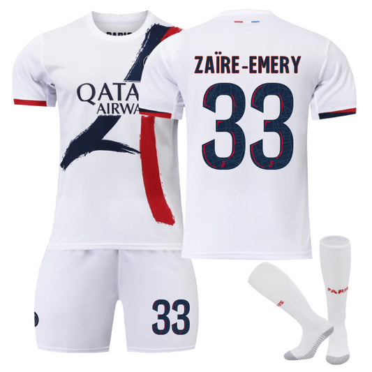 UONNO Paris Away ZAIRE-EMERY #33 Soccer Jersey for Kids Adult 3 Pcs Outfits