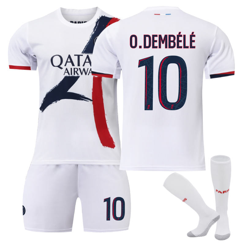 UONNO Paris Away O.DEMBELE #10 Soccer Jersey for Kids Adult 3 Pcs Outfits