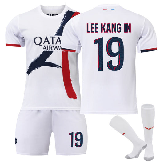 UONNO Paris Away LEE KANG IN #19 Soccer Jersey for Kids Adult 3 Pcs Outfits