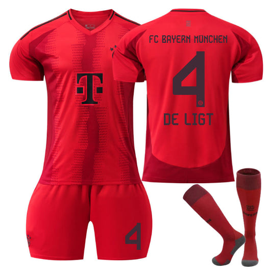 UONNO Bayern Home DE LIGT #4 Soccer Jersey for Kids Adult 3 Pcs Outfits