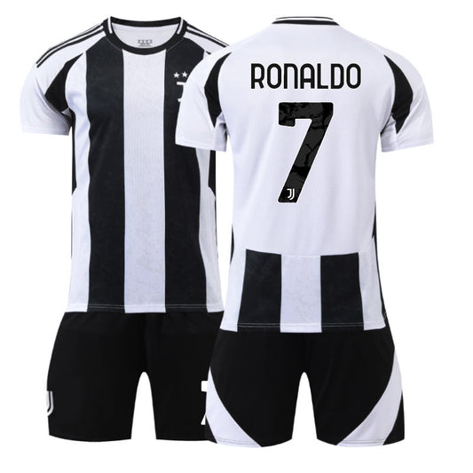 UONNO Juventus Home RONALDO #7 Soccer Jersey for Kids Adult 3 Pcs Outfits