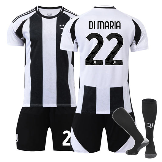 UONNO Juventus Home DI MARIA #22 Soccer Jersey for Kids Adult 3 Pcs Outfits