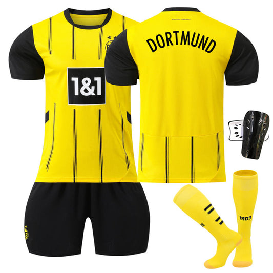 UONNO Dortmund Home Soccer Jersey for Kids Adult 3 Pcs Training Outfits