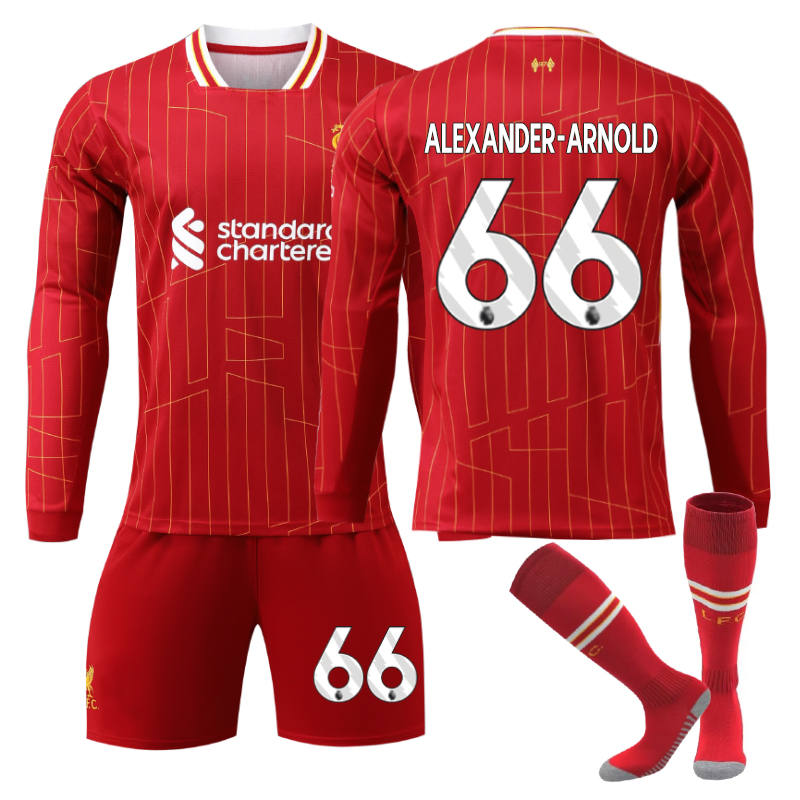 UONNO Liverpool Home ALEXANDER-ARNOLD #66 Soccer Jersey Kids Adult 3Pcs Long Sleeve Outfits