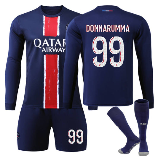 UONNO Paris Home DONNARUMMA #99 Soccer Jersey Kids Adult 3Pcs Long Sleeve Outfits